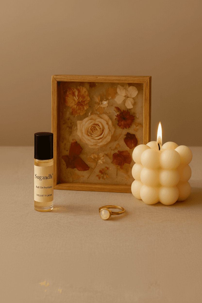 Candle glowing in the dark